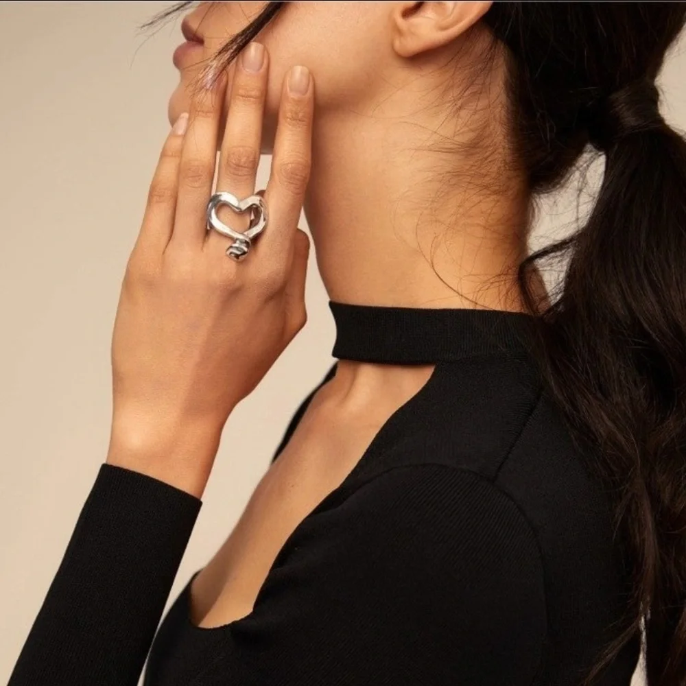 Uno De 50 Ring - Nailed Heart - Silver - Brand New